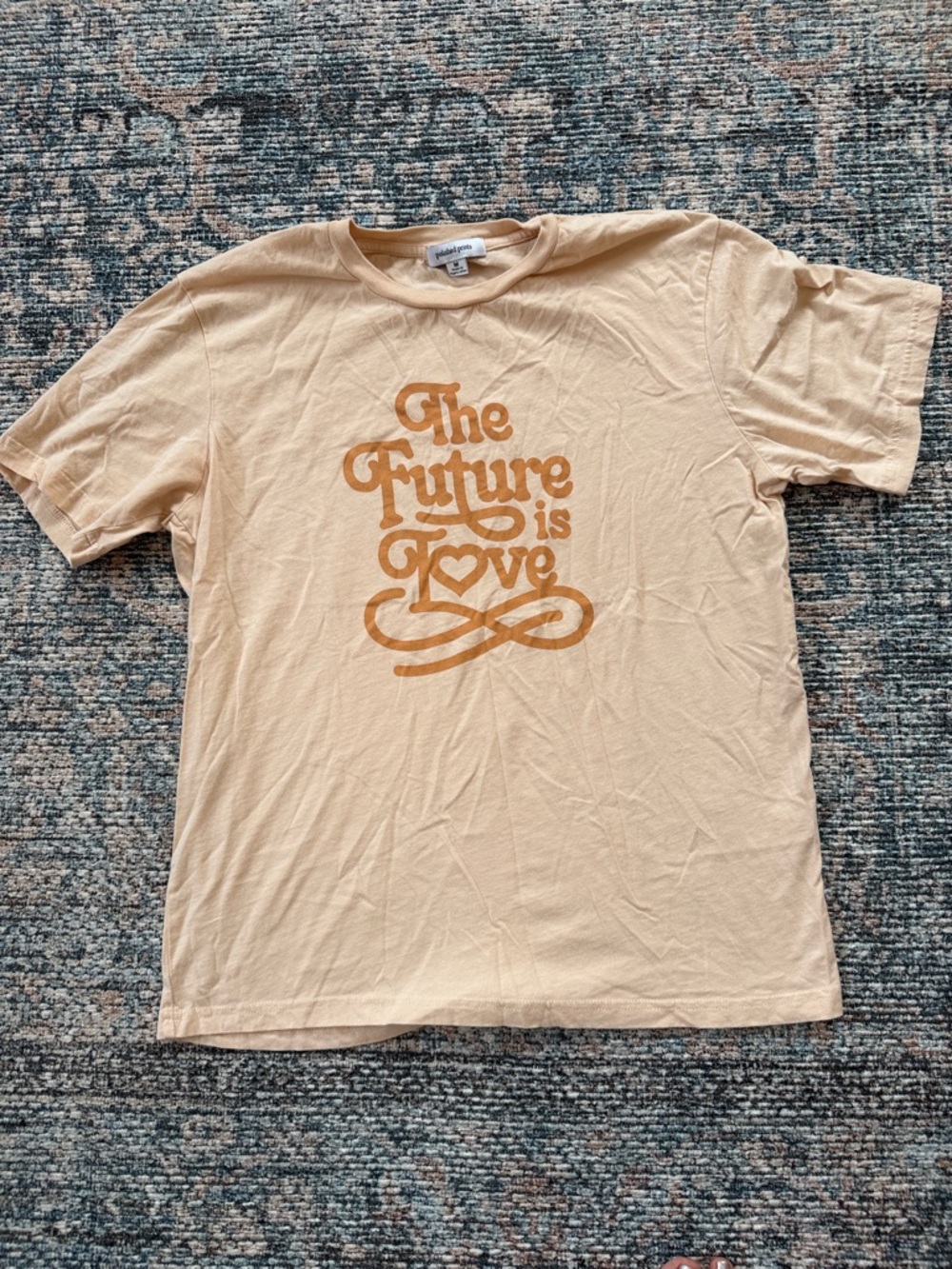 Women’s The Future Is Love Graphic Tee - Beige Medium Polished Prints